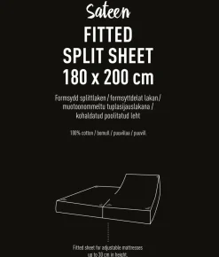 Splittlaken lys grå - 180x200 cm
