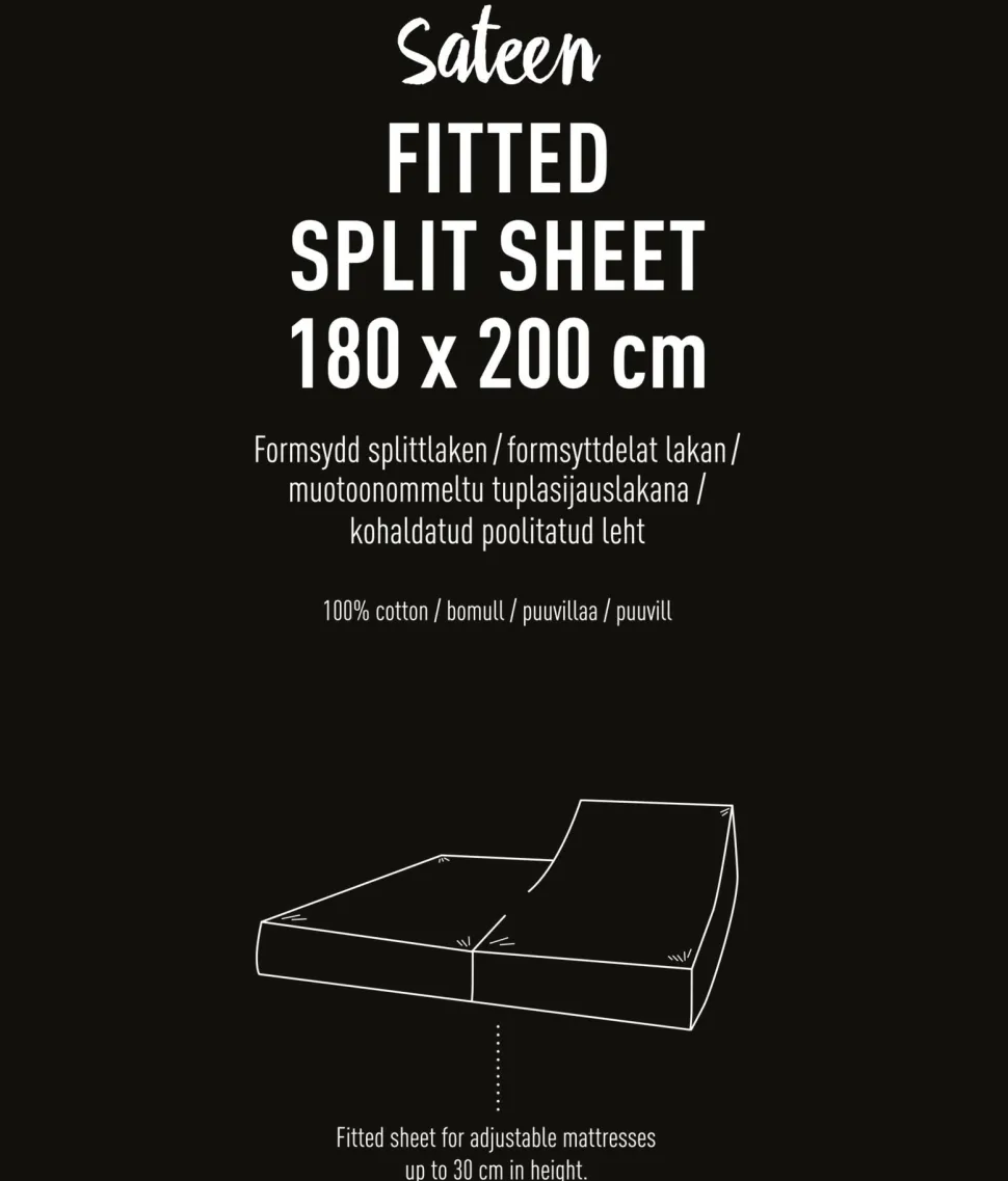 Splittlaken lys grå - 180x200 cm