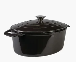 Støpejernsgryte oval svart - 5800ml