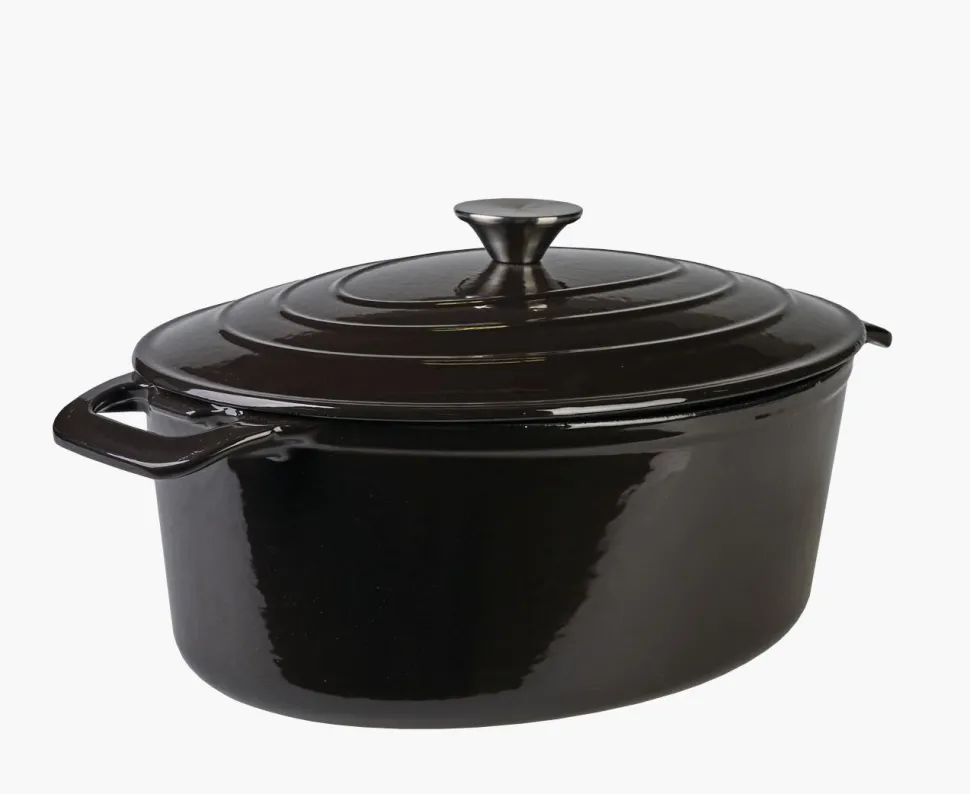 Støpejernsgryte oval svart - 5800ml