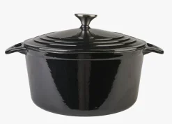 Støpejernsgryte rund svart - 4300ml