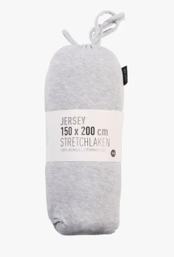Stretchlaken stål - 90x200 cm