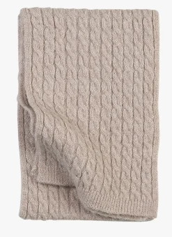 Strikket skjerf sand - 23x146 cm