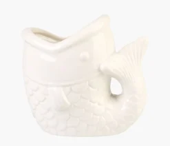 Vase hvit - 16,2x10,8x15,3 cm