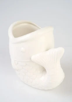 Vase hvit - 16,2x10,8x15,3 cm