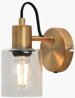 Vegglampe messing - 15x9x16,5 cm